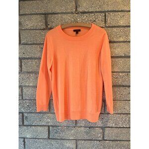 J. Crew Womens Medium Coral Merino Wool Crewneck Sweater